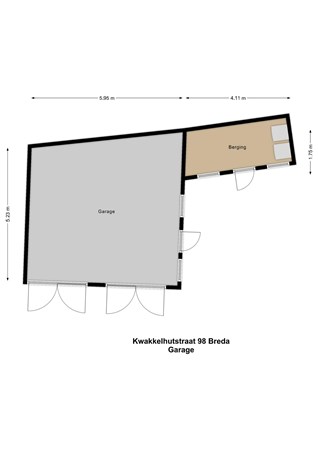 Plattegrond - Kwakkelhutstraat 98, 4814 KR Breda - Garage - 2D.jpg